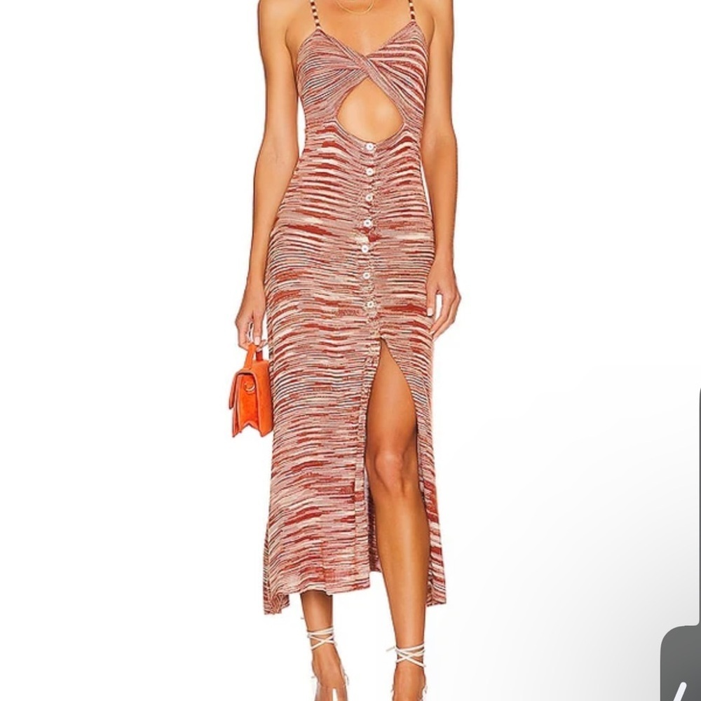 For Love And Lemons Orange Midi Dress